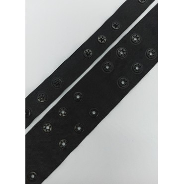 Застежка кнопки на ленте черный (170) Lauma (ZL-4)
